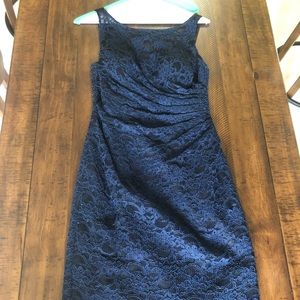 Aidan Mattox blue lace dress